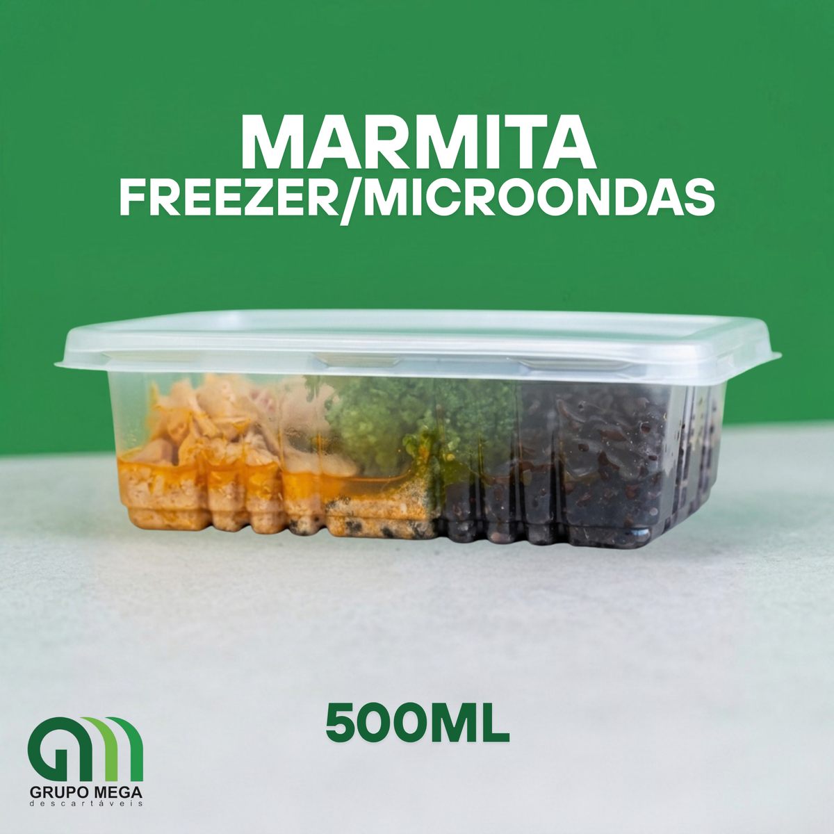 MARMITA 500ML (10 unidades) FREEZER/MICROONDAS