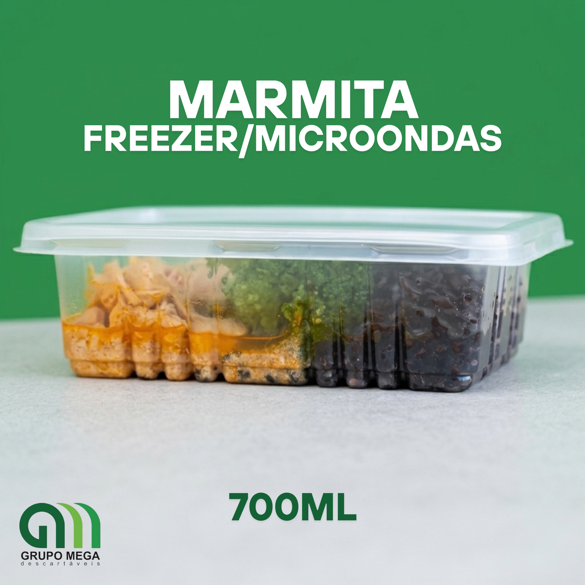 MARMITA 700ML (10 unidades) FREEZER/MICROONDAS