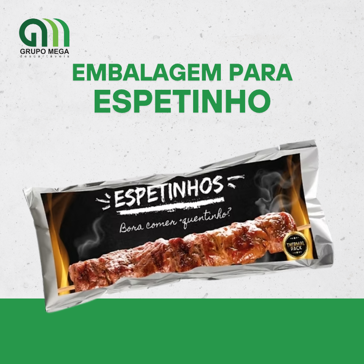 Embalagem Térmica para Espetinho - 100 unidades