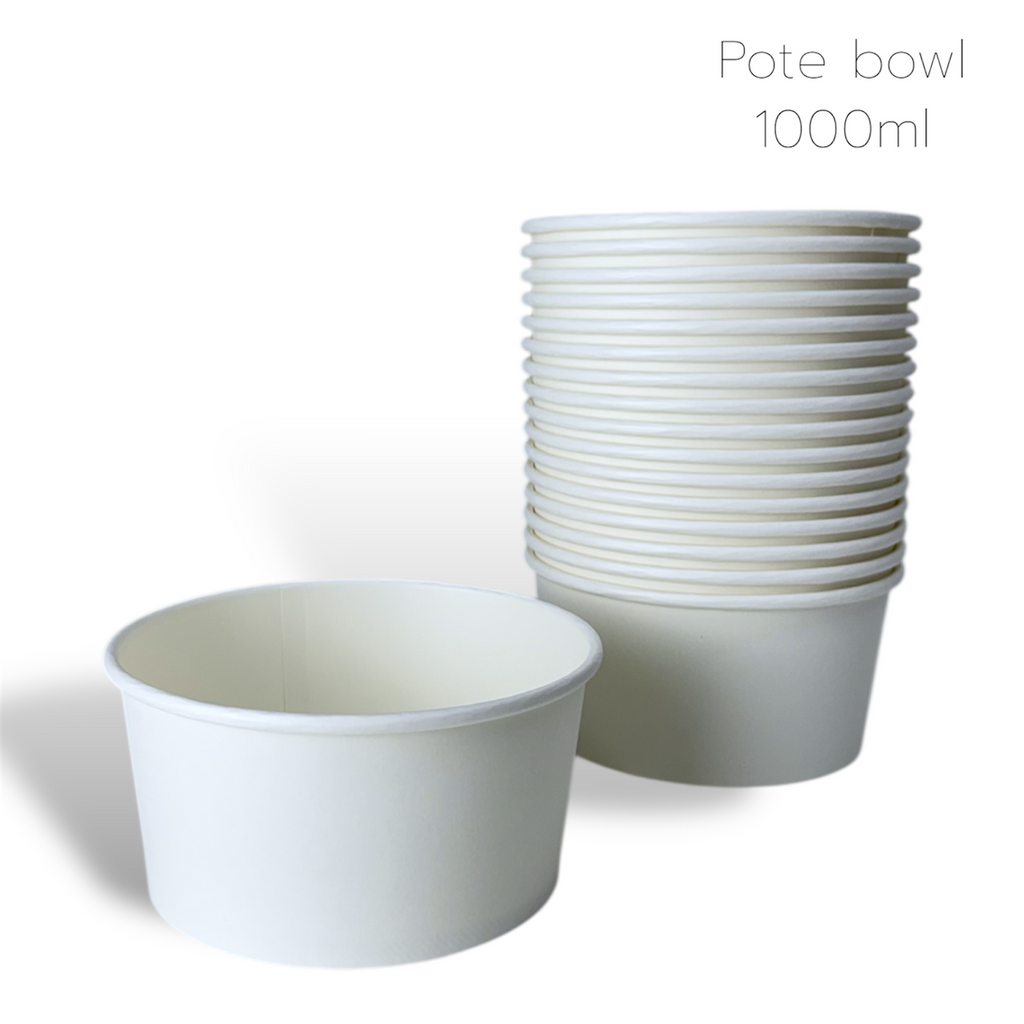 BOWL 1 LITRO BRANCO - 50 UNIDADES