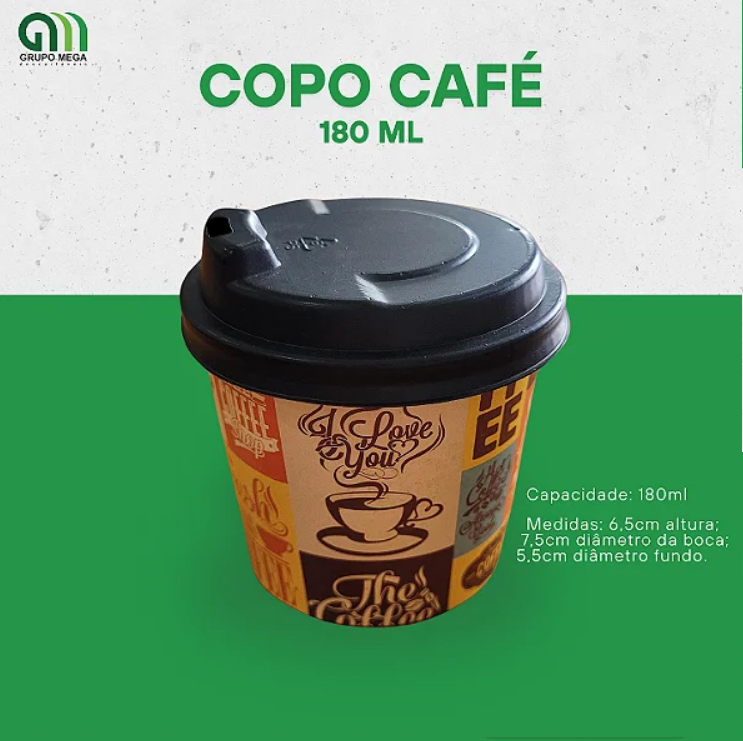 COPO PARA CAFÉ 180ML - 140 UNIDADES (SEM TAMPA)