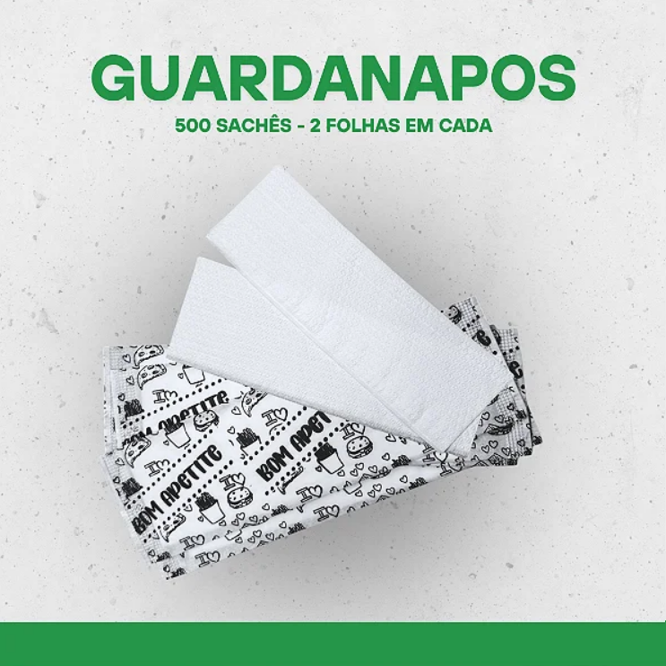 GUARDANAPOS DE PAPEL - 500 SACHÊS