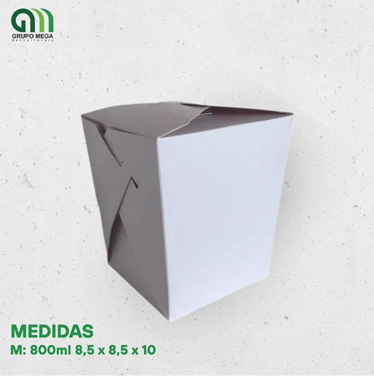 CAIXA PARA COMIDA ORIENTAL - BRANCO - 50 UNIDADES