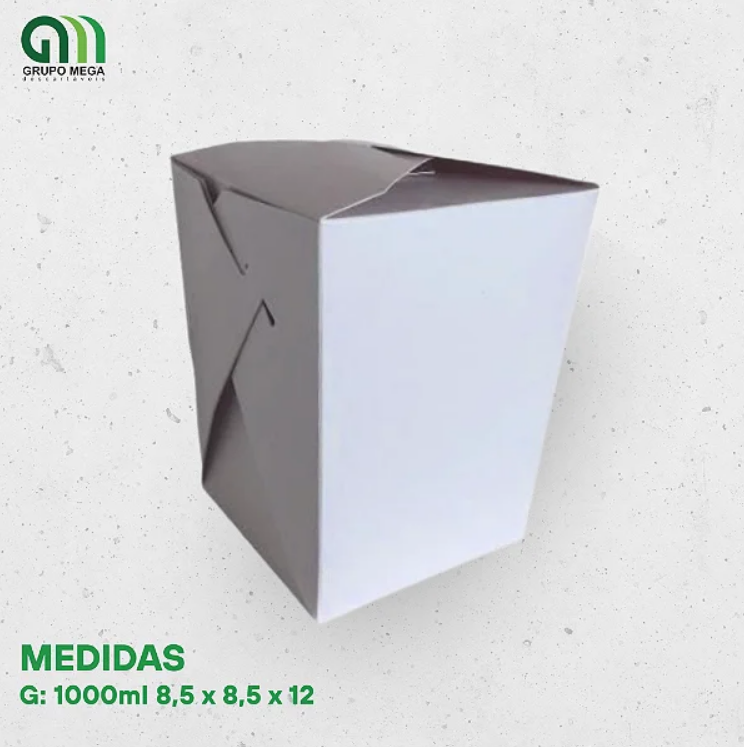 CAIXA PARA COMIDA ORIENTAL - BRANCO - 50 UNIDADES