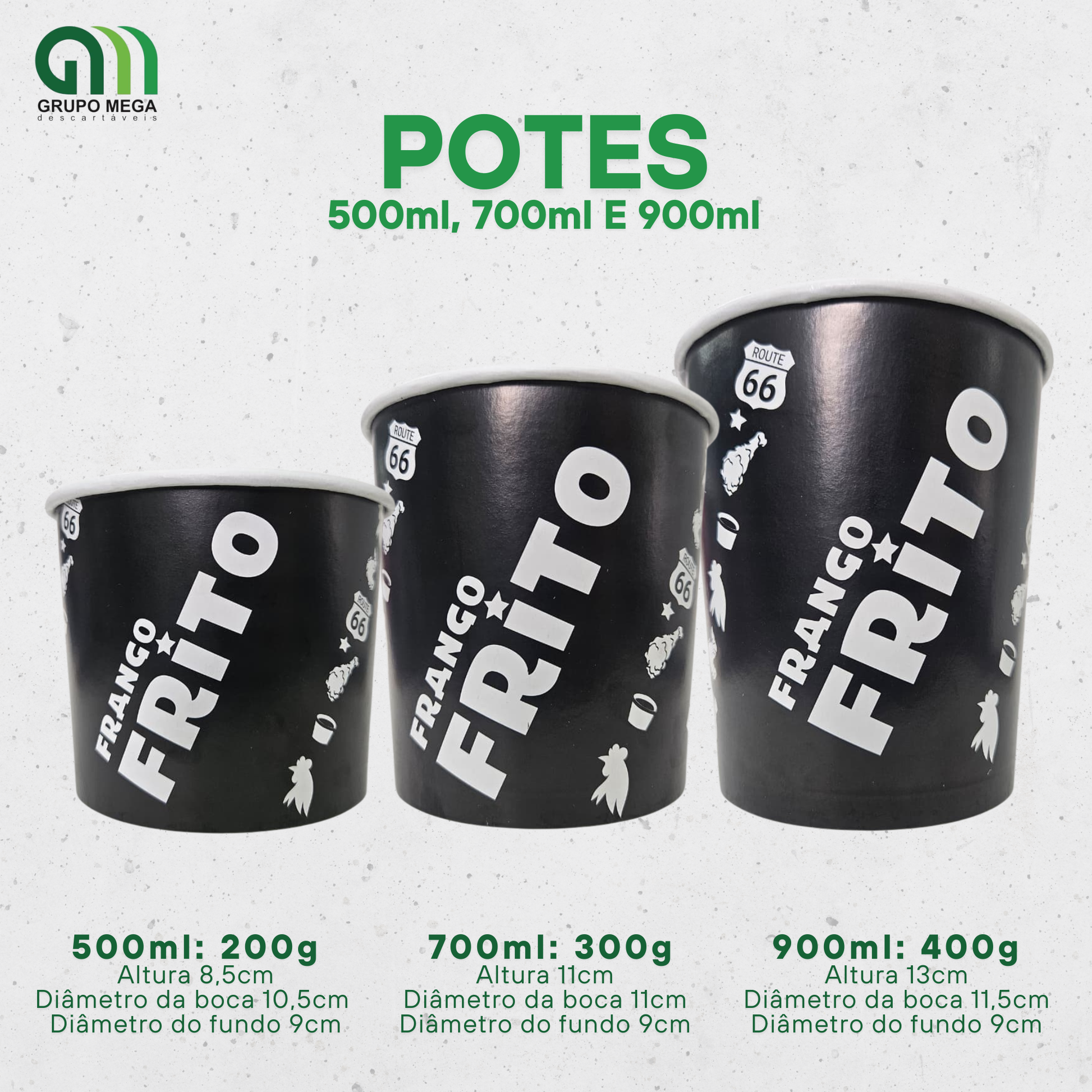 Potes para Frango Frito - Gold Black