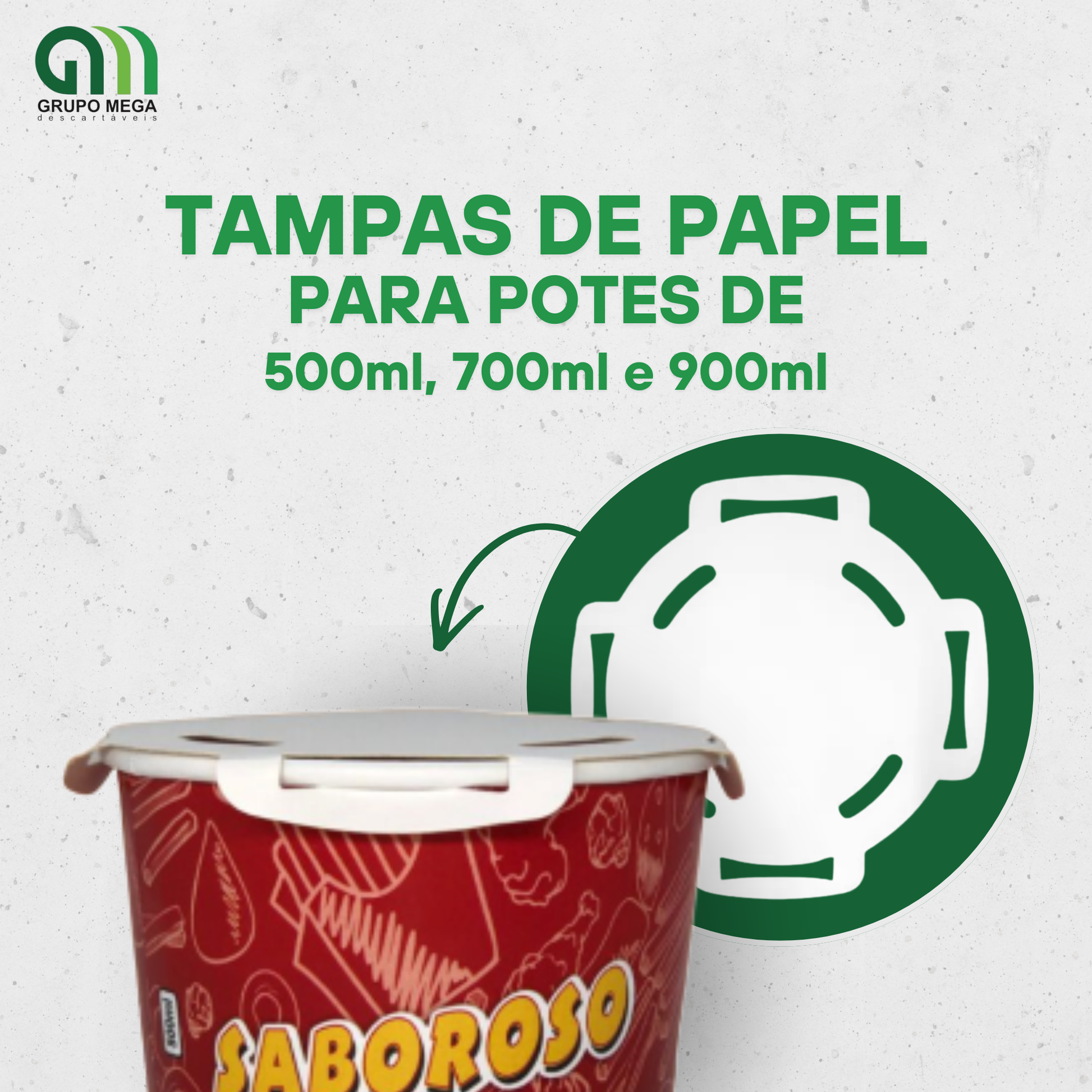 Tampas de Papel para Potes 500/700/900ml