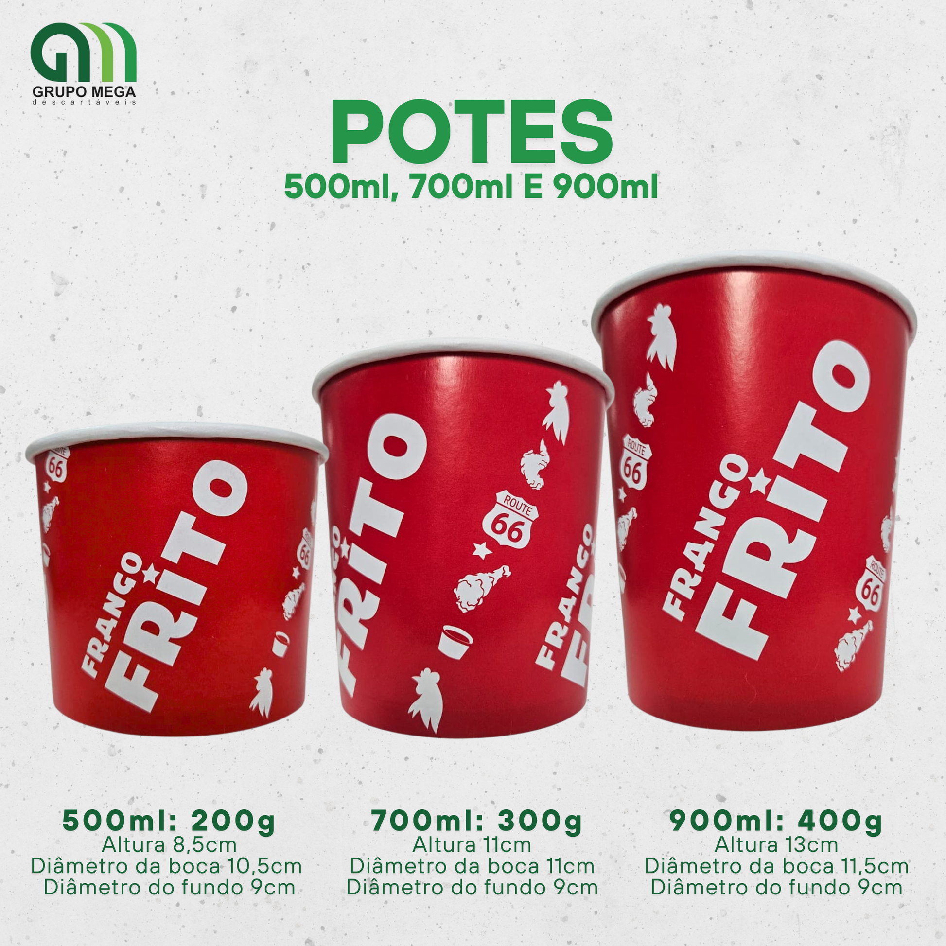 Potes para Frango Frito - Gold Red