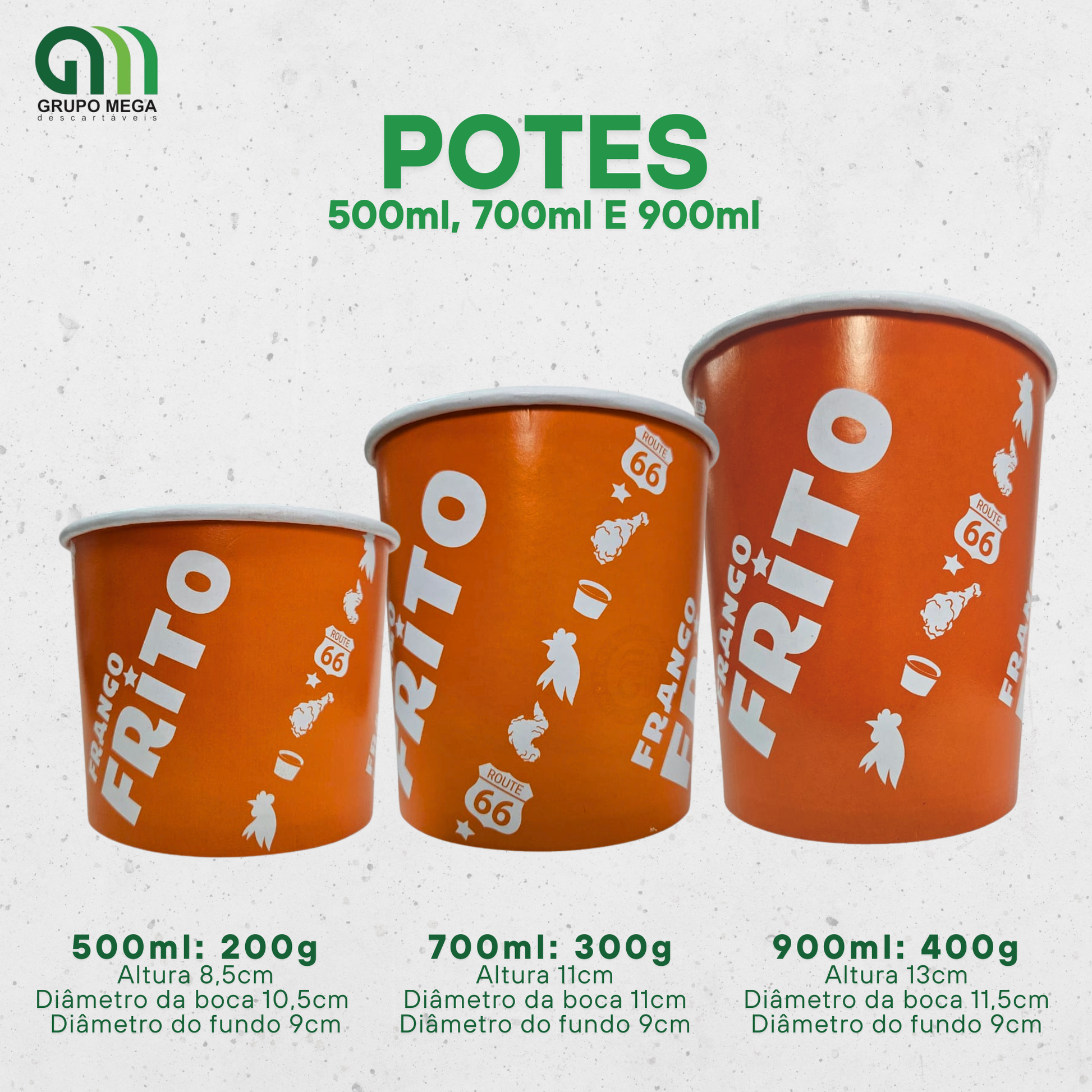 Potes para Frango Frito - Gold Orange