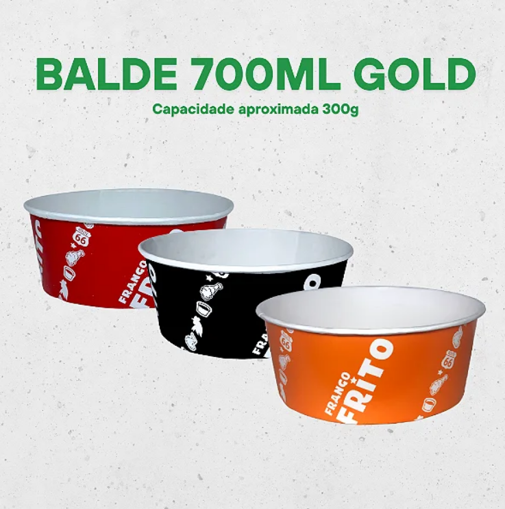 BALDES 700ML GOLD (APROX. 300G) - 100 UNIDADES