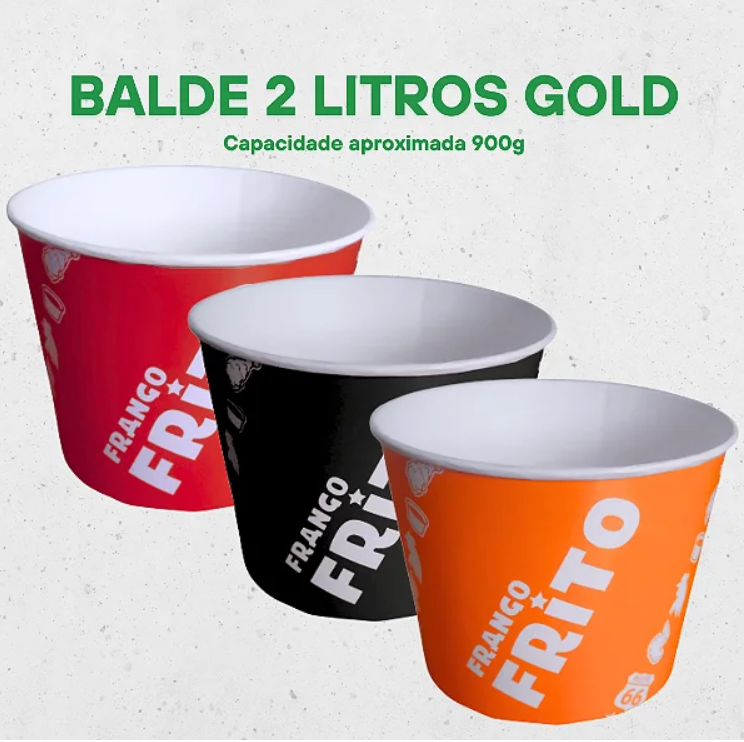 BALDES 2 LITROS GOLD (APROX. 900G) - 90 UNIDADES