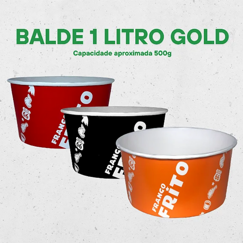 BALDES 1 LITRO GOLD (APROX. 500G) - 100 UNIDADES