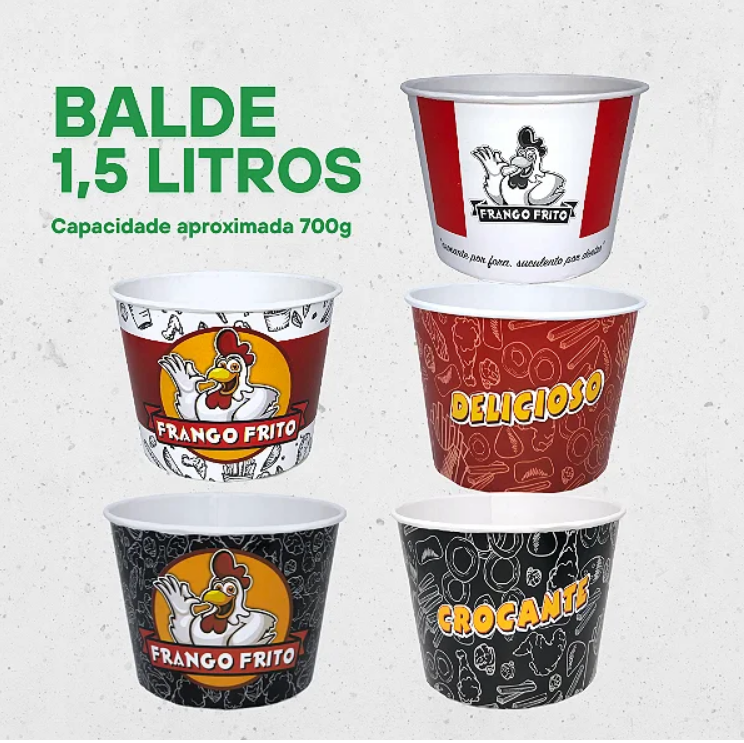 BALDES 1,5 LITROS (APROX. 700G) - 100 UNIDADES