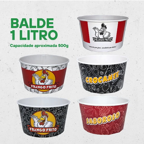 BALDES 1 LITRO (APROX. 500G) - 100 UNIDADES