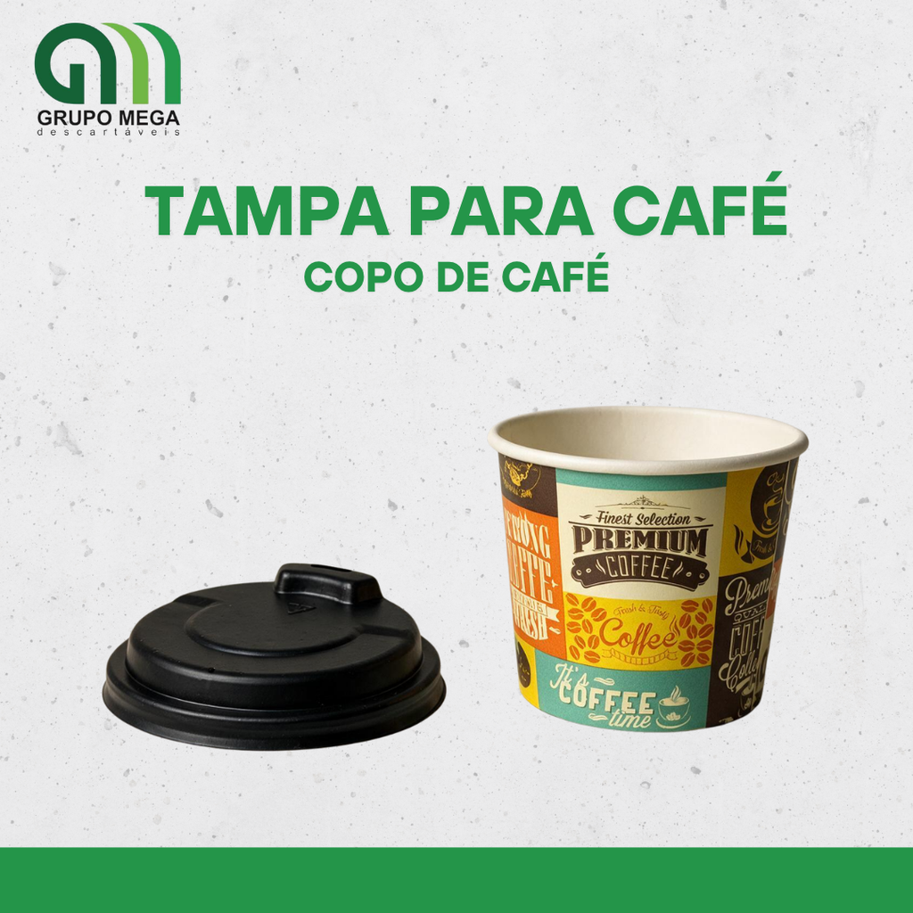 TAMPA PLÁSTICA  PARA O COPO DE CAFÉ 180ML - 140 UNIDADES