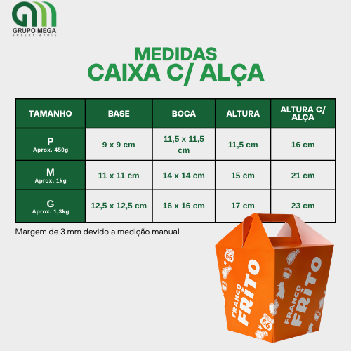 CAIXA COM ALÇA GOLD - 20 UNIDADES