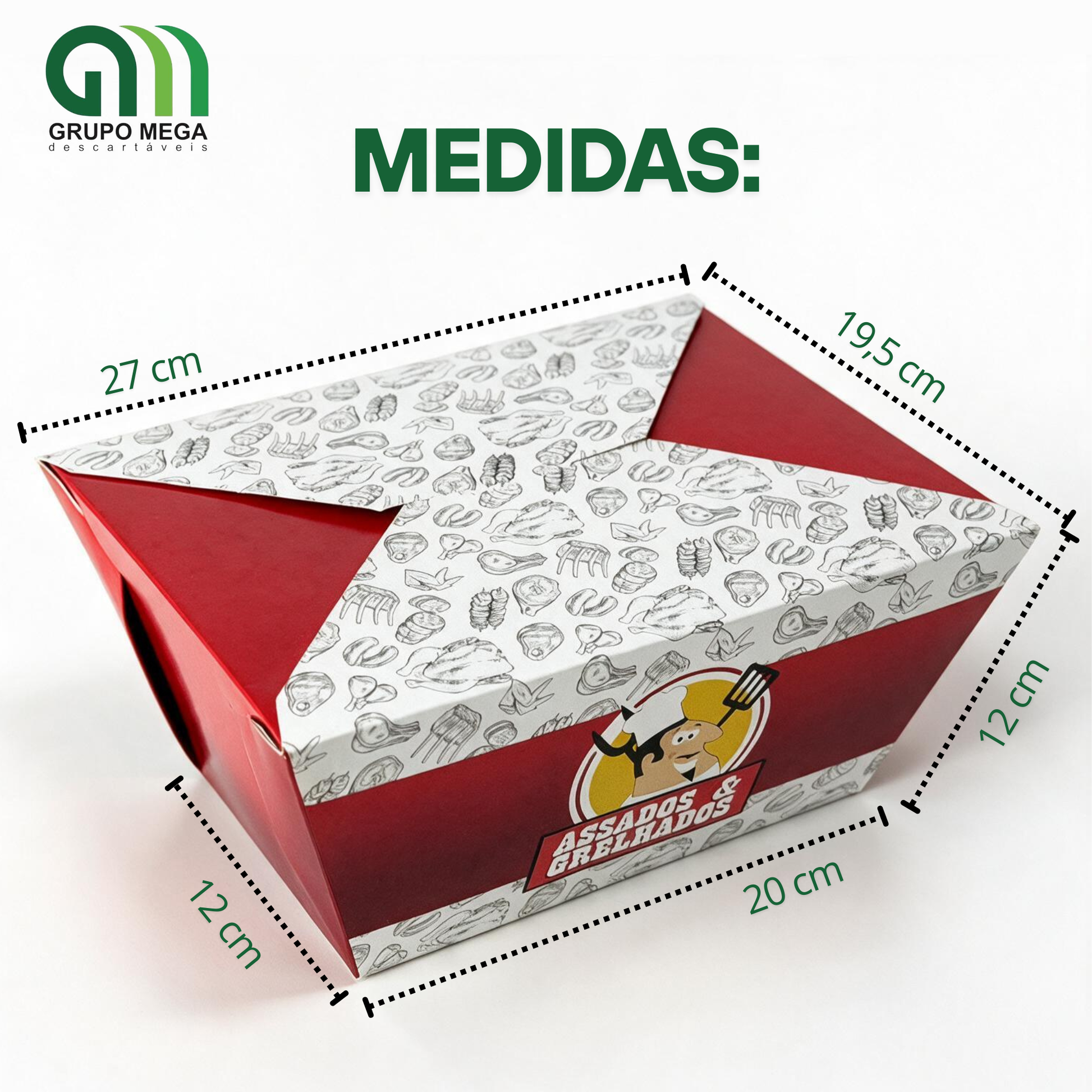 Caixa para Frango Assado - 10 unidades