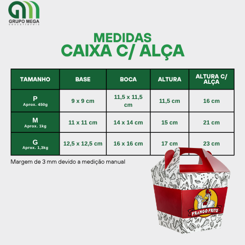 CAIXA COM ALÇA - 20 UNIDADES