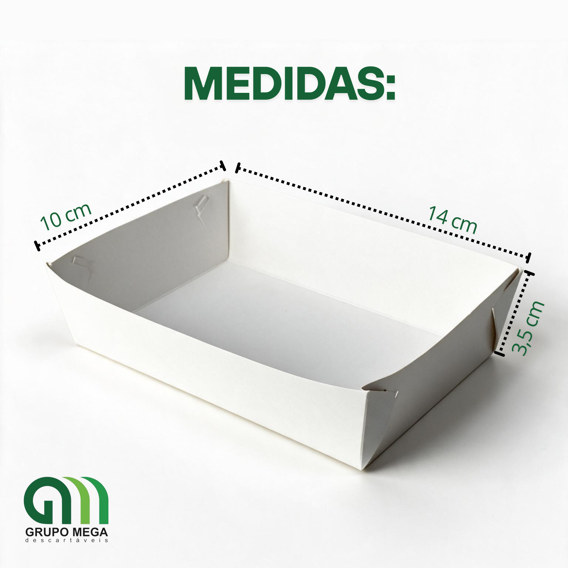 MINI BANDEJA BRANCA - 100 unidades