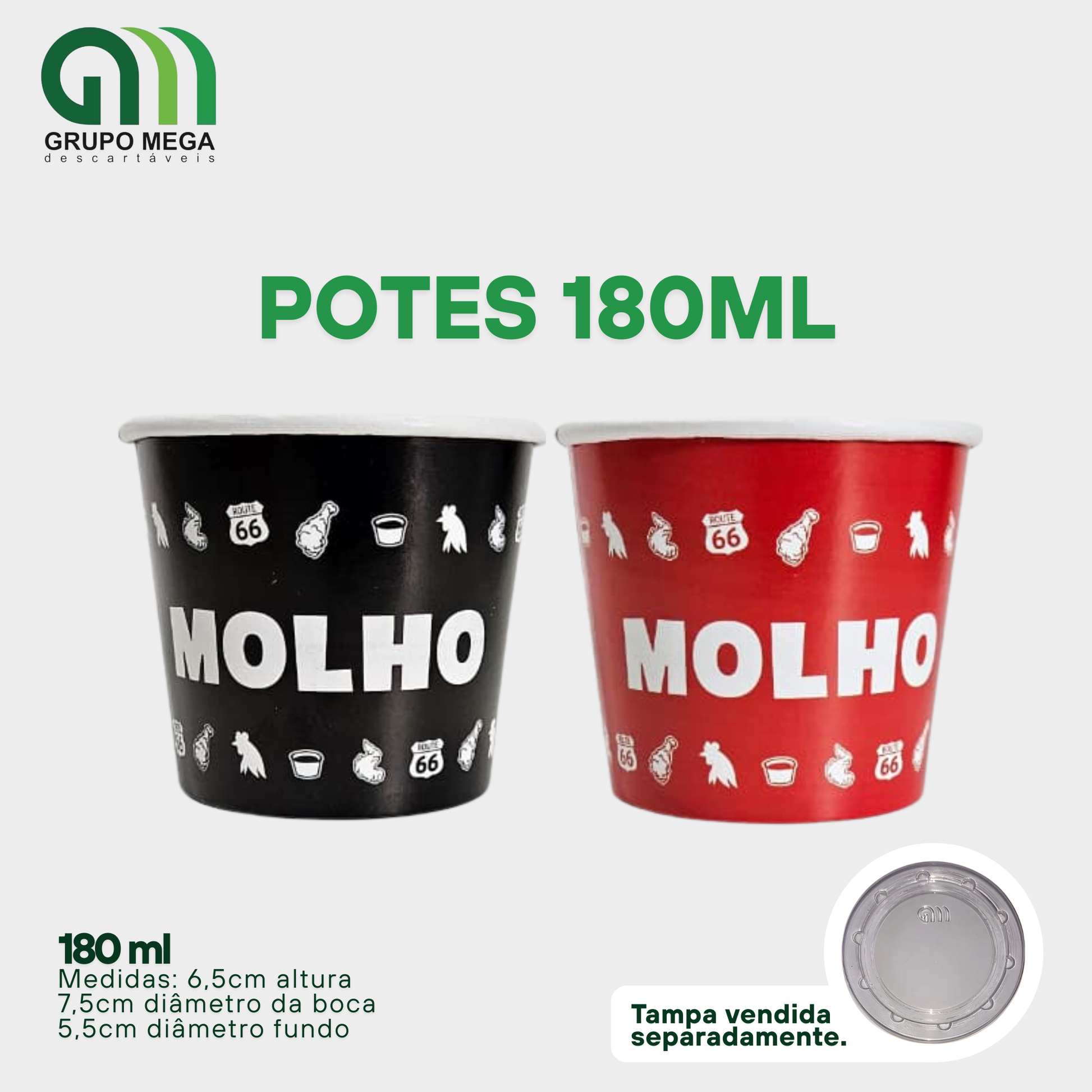 POTES PARA MOLHO 180ML - 140 UNIDADES