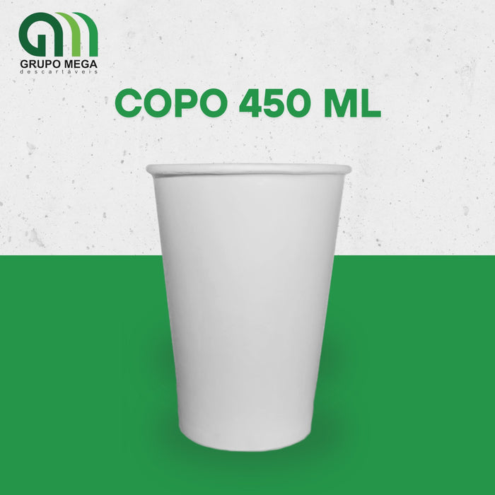 Copo de 450ml branco - 100 UNIDADES