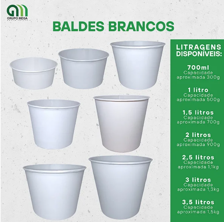 BALDES BRANCOS - DIVERSAS LITRAGENS