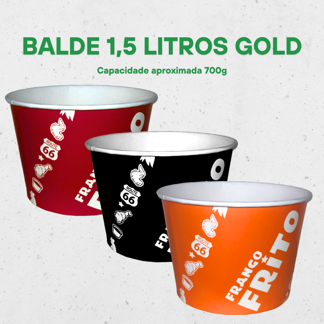 BALDES 1,5 LITROS GOLD (APROX. 700G) - 100 UNIDADES