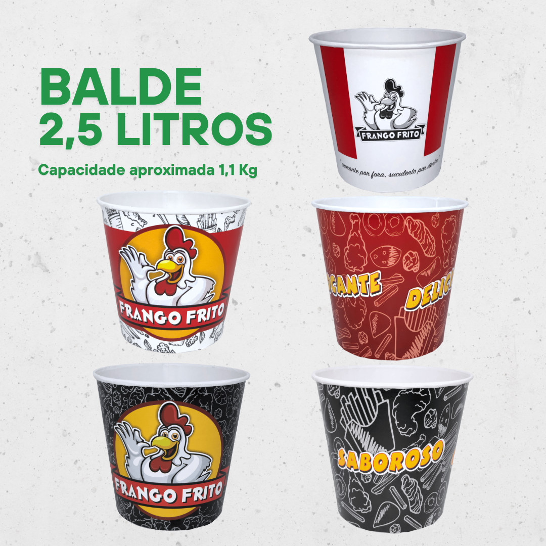 BALDES 2,5 LITROS (APROX. 1,1 KG) - 90 UNIDADES