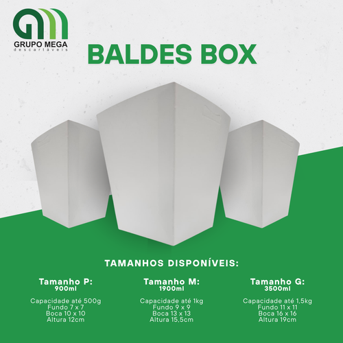BALDE BOX BRANCO - 20 UNIDADES