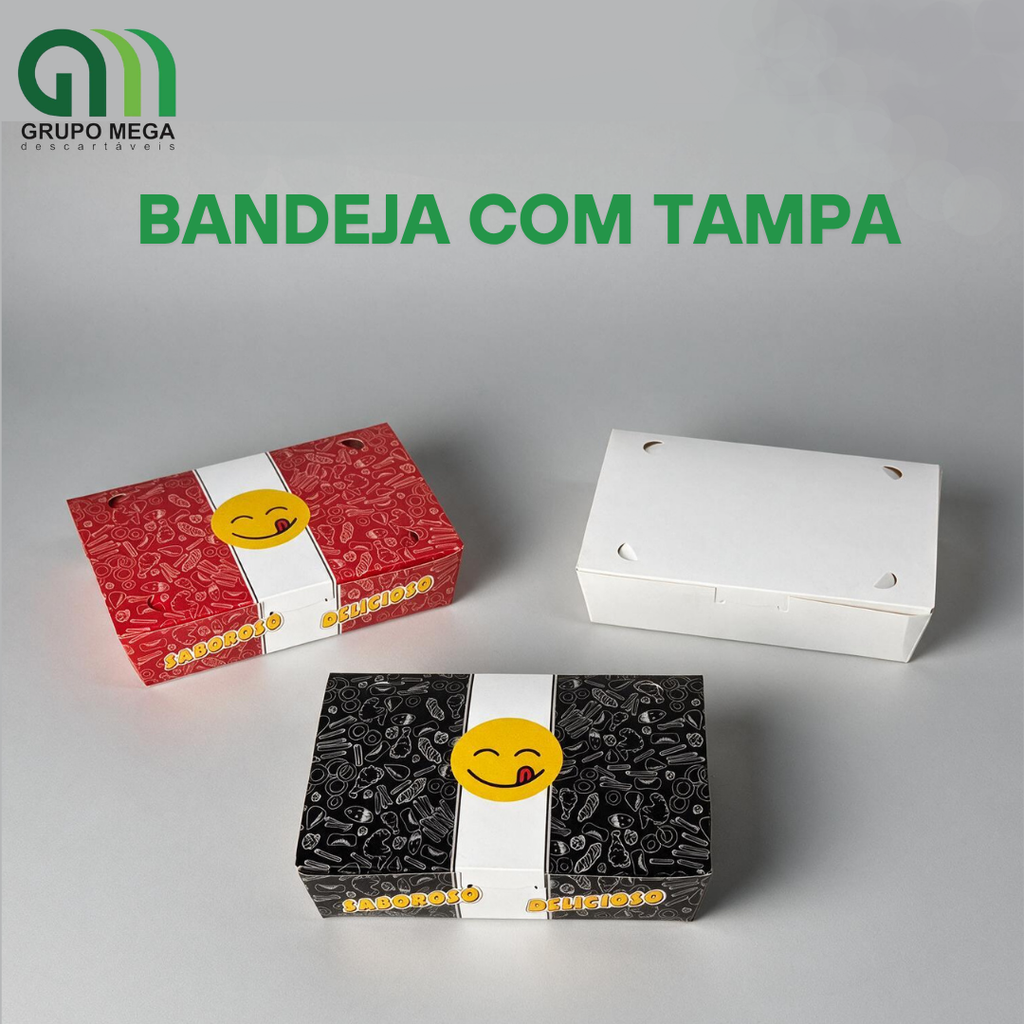 BANDEJA COM TAMPA - 50 UNIDADES
