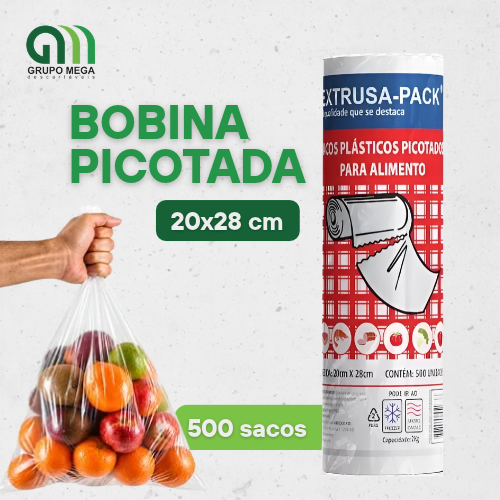 BOBINA PICOTADA 20X28cm (ROLO COM 500 SACOS)