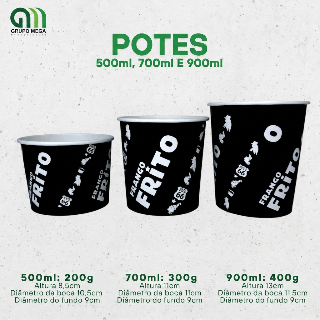 Potes para Frango Frito - Gold Black