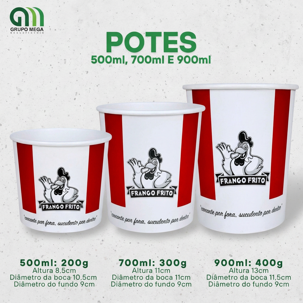 Potes para Frango Frito - Premium