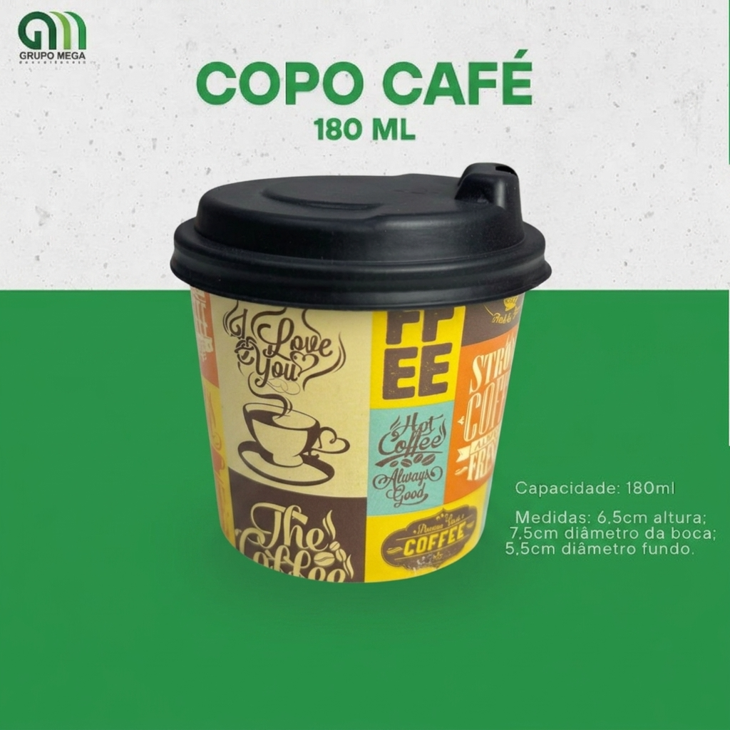 COPO PARA CAFÉ 180ML - 140 UNIDADES (SEM TAMPA)