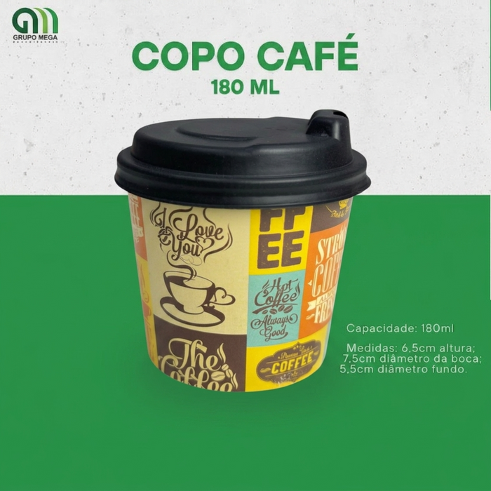COPO PARA CAFÉ 180ML - 140 UNIDADES (SEM TAMPA)