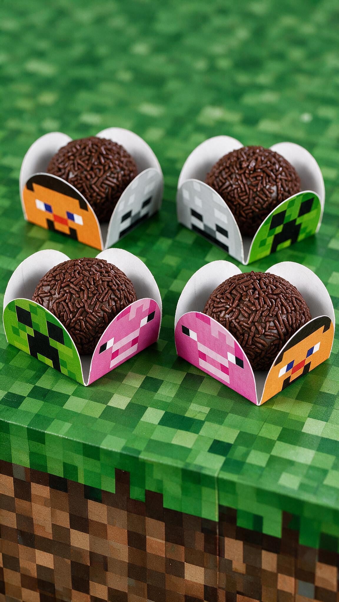 FORMINHA PARA BRIGADEIRO 3X3 - MINECRAFT | 100 UNIDADES