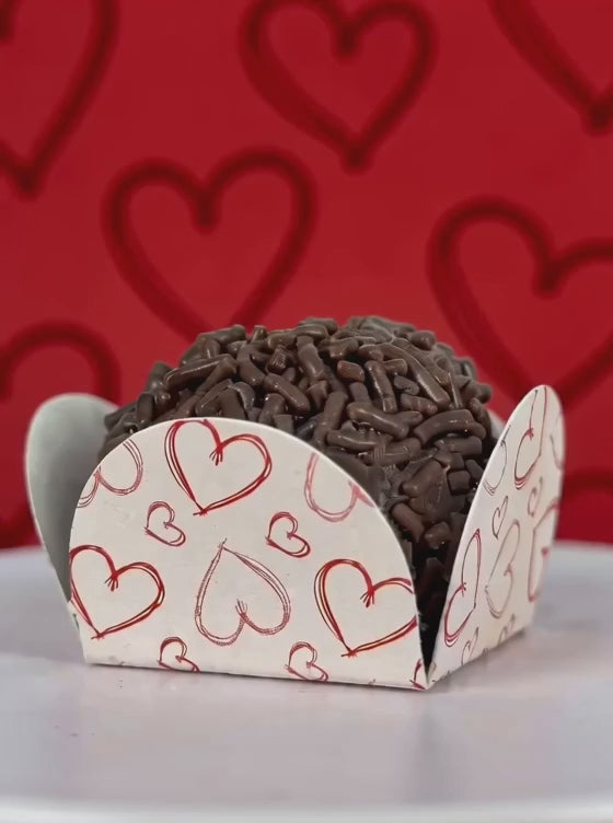FORMINHA PARA BRIGADEIRO 3X3 - CORAÇÕES | 100 UNIDADES