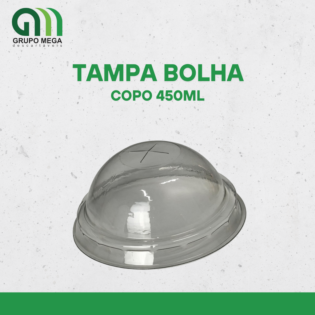 TAMPA BOLHA PARA O COPO DE 450ML - 100 UNIDADES