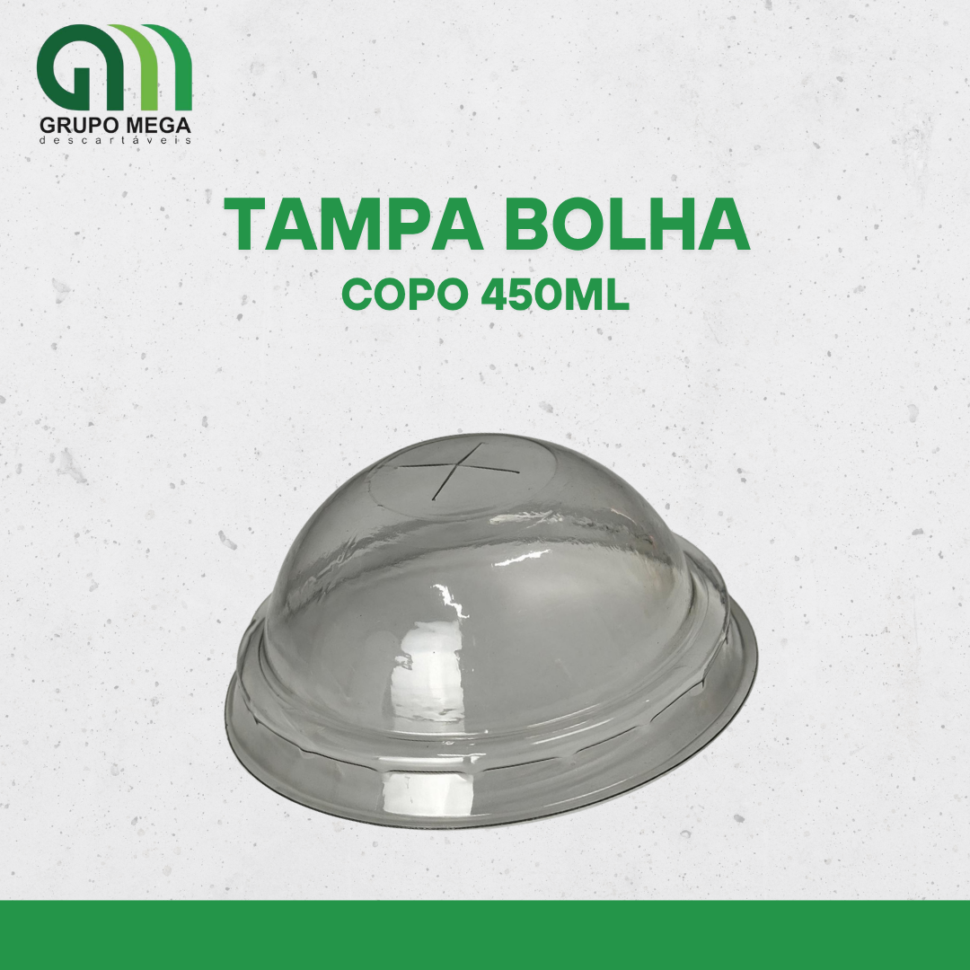 TAMPA BOLHA PARA O COPO DE 450ML - 100 UNIDADES